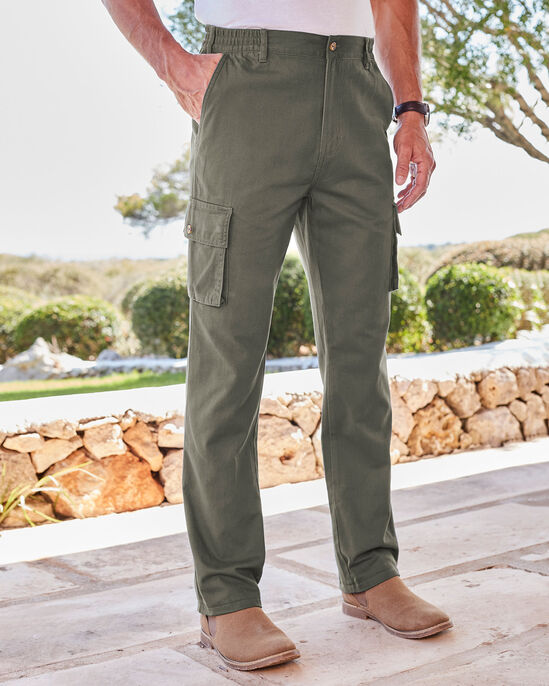 Cargo Comfort Trousers - Grey at Cotton Traders